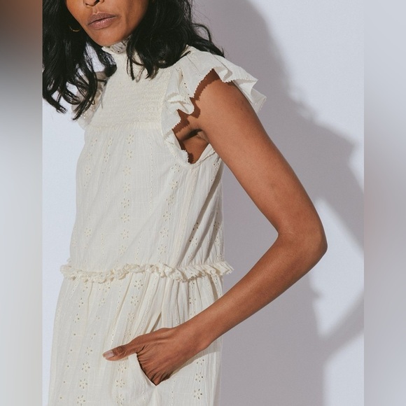 Cleobella Linda Midi Eyelet Smocked Dress in Cream S, EUC - Picture 5 of 9